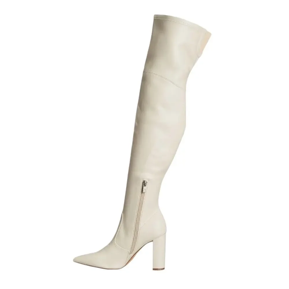 Marc Fisher Women's Lezli Over the Knee Boots Ivory Size 9 1/2